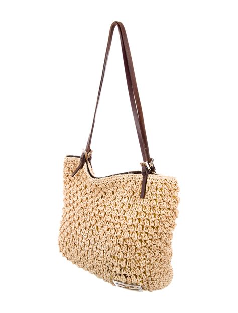 Fendi straw bucket bag